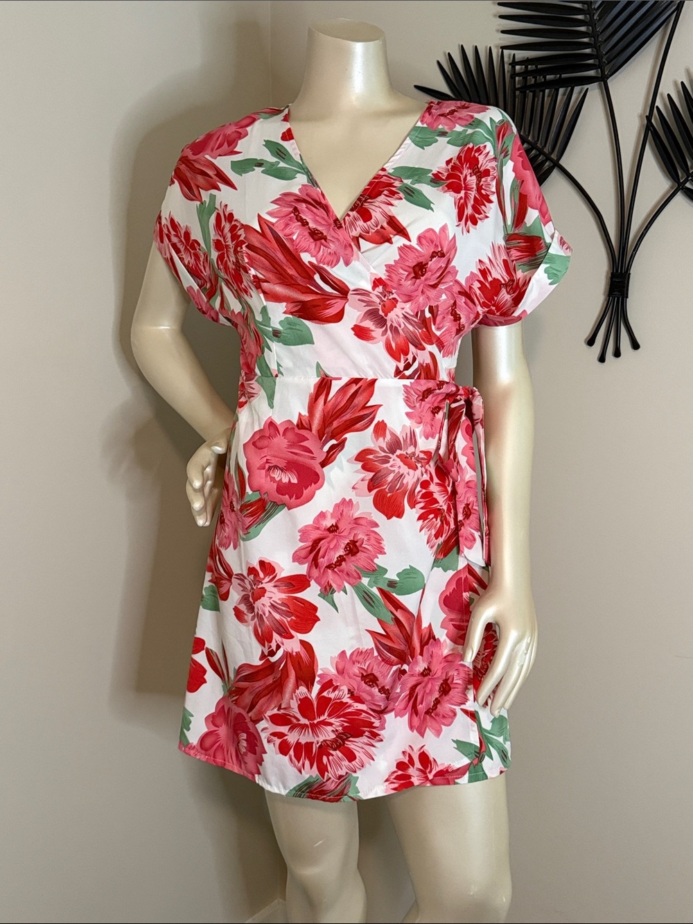 Floral Pink Wrap Dress